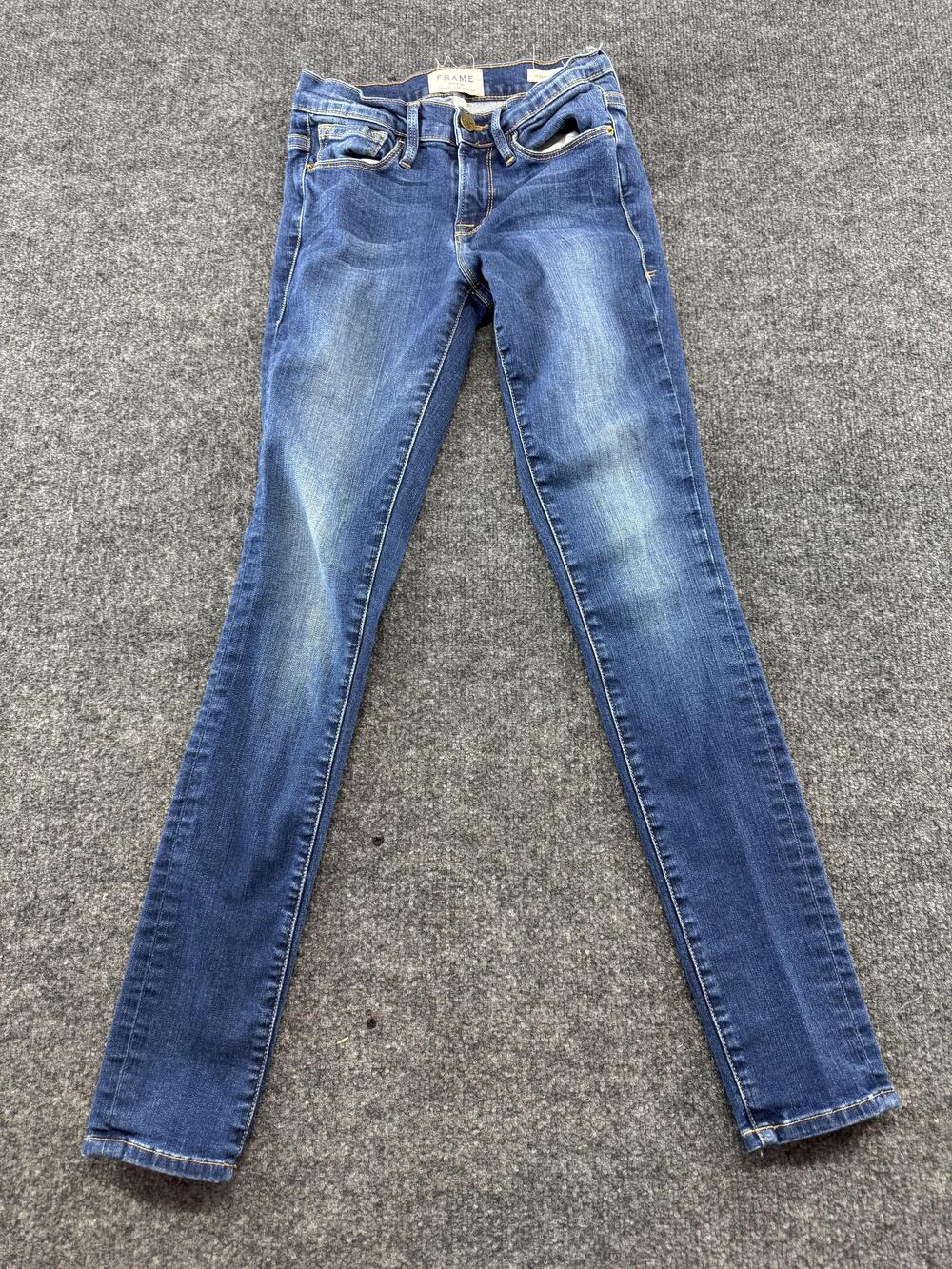 FRAME Jeans Womens 25 Blue Medium Wash Le Skinny De Jeanne Stretch Denim Pants